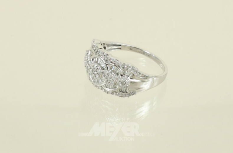 Damenring, 585er WG, voll besetzt mit