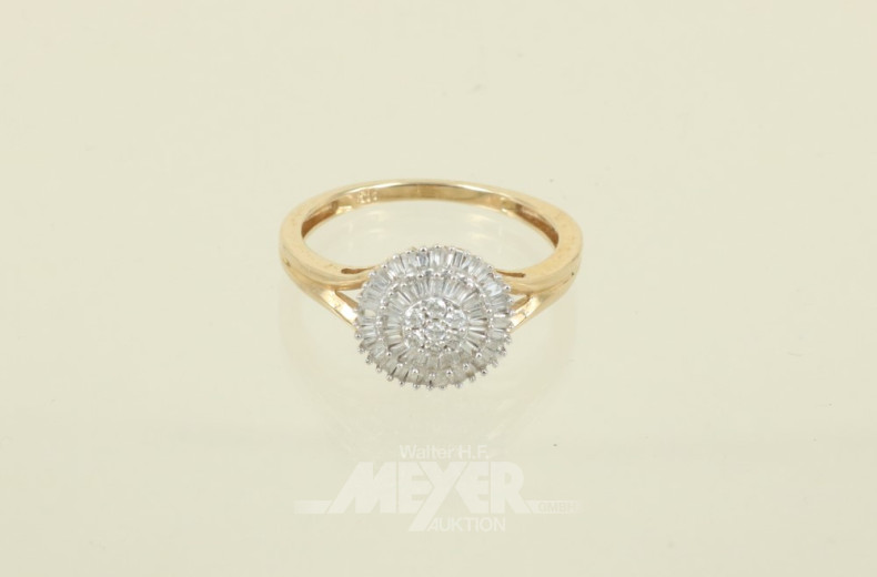 Damenring, 585er GG, ca. 3 g., besetzt