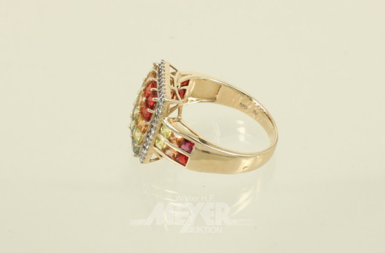 moderner Damenring, 585er GG, ca. 6 g.