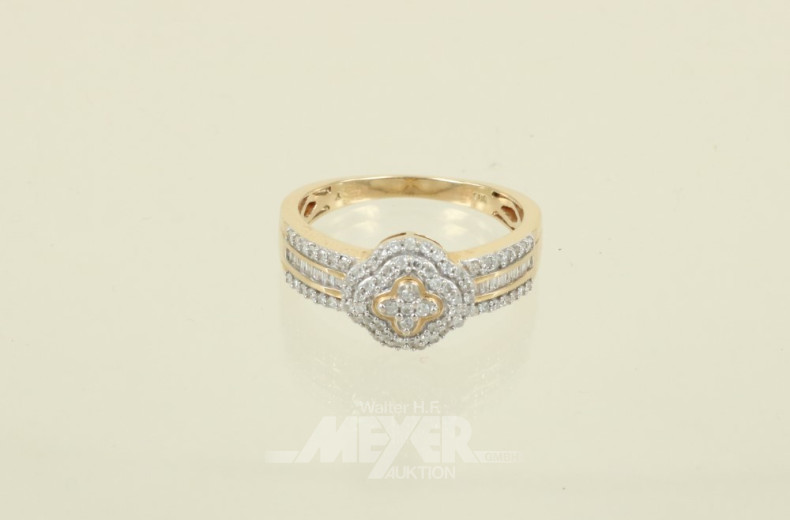 Damenring, 585er GG, ca. 6 g., besetzt