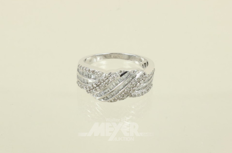 Damenring, 585er WG, ca. 6 g., besetzt