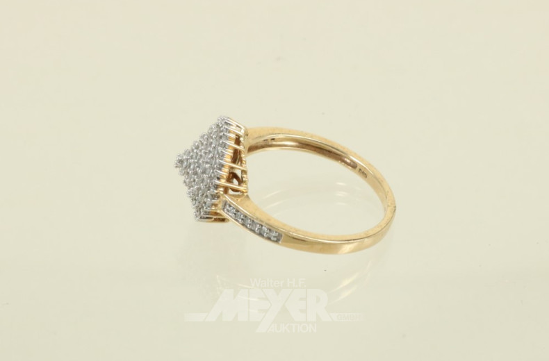 Damenring, 585er GG, ca. 5 g., besetzt