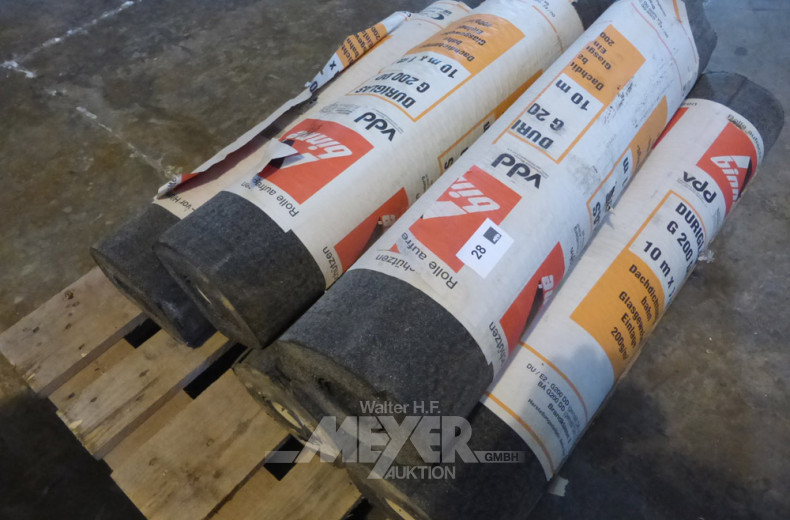 5 Rollen Dachdichtungsbahnen, besandet