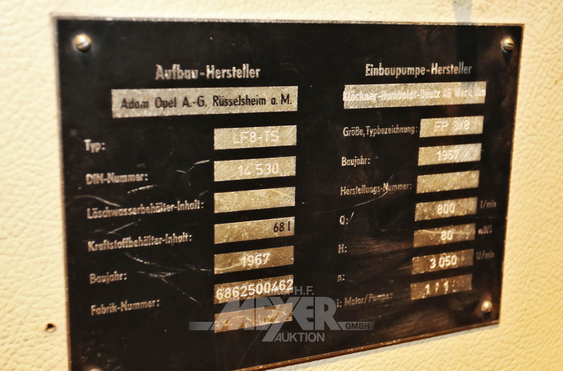 OPEL Blitz 300-6 LF8-TS Rüstwagen