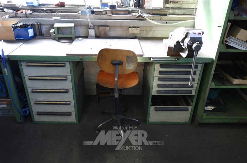 Werkbank mit fest montiertem