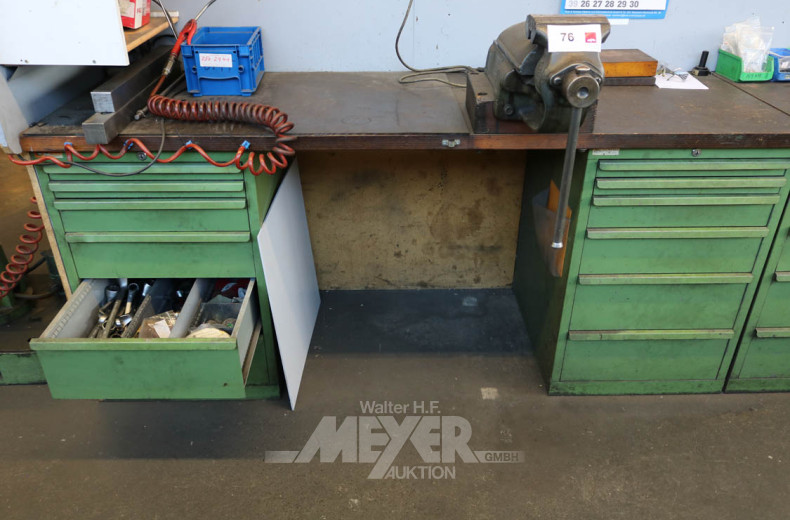 Werkbank mit fest montiertem