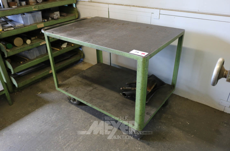 Plattformwagen, grün, 2 Etagen