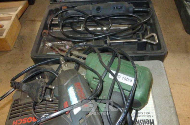 Handschleifer, Lötpistole,