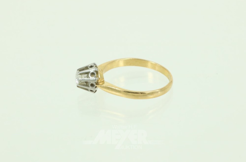 Damenring, 585er GG, besetzt mit