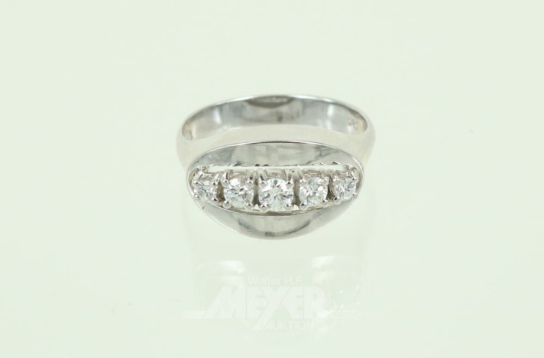 Damenring, 585er WG, besetzt mit