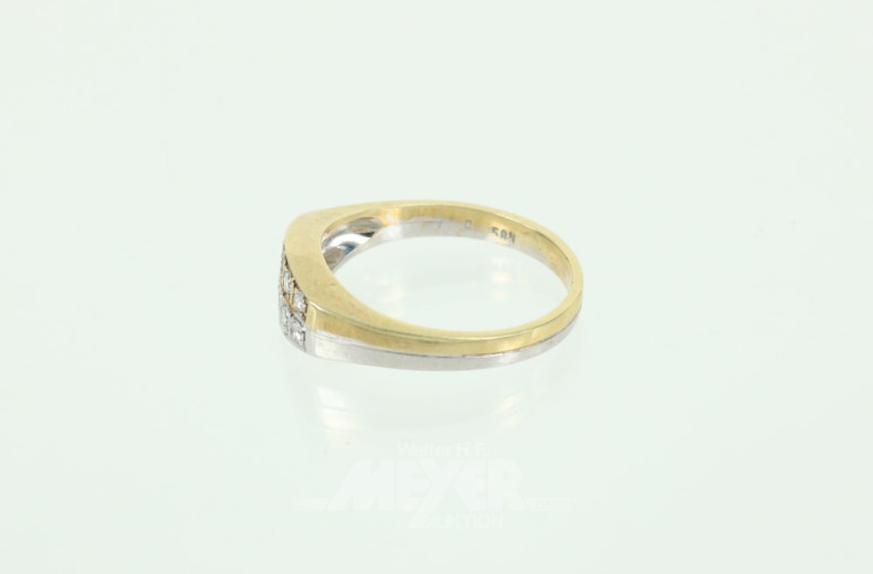 Damenring, 585er GG/WG, besetzt mit