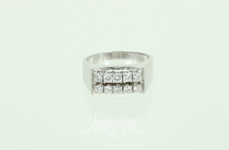 Damenring, 585er WG, besetzt mit