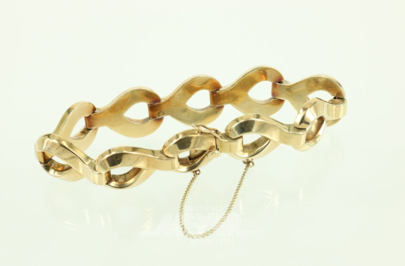 Gliederarmband, 585er GG, ca. 30 g.