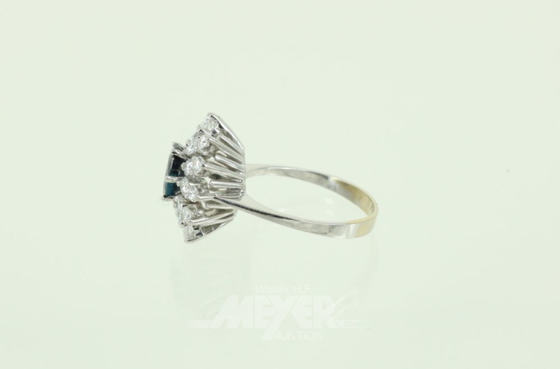 Damenring, 585er WG, besetzt mit