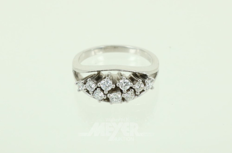 Damenring, 585er WG, besetzt mit