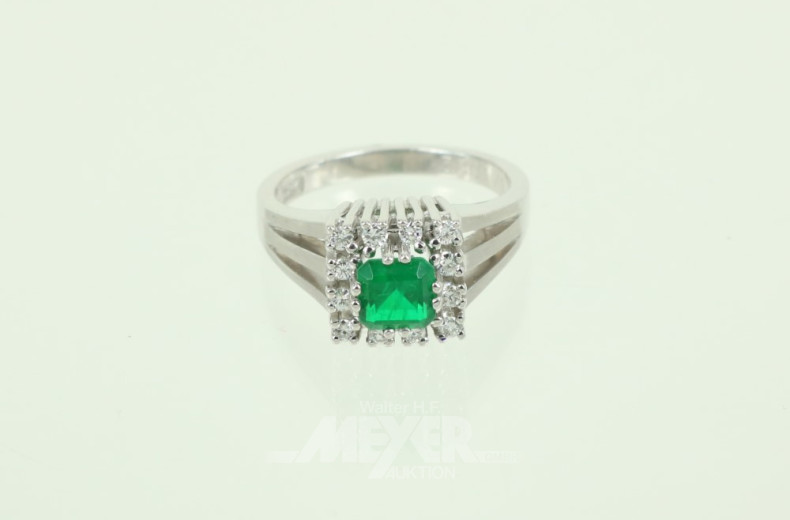 Damenring, 750er WG, besetzt mit