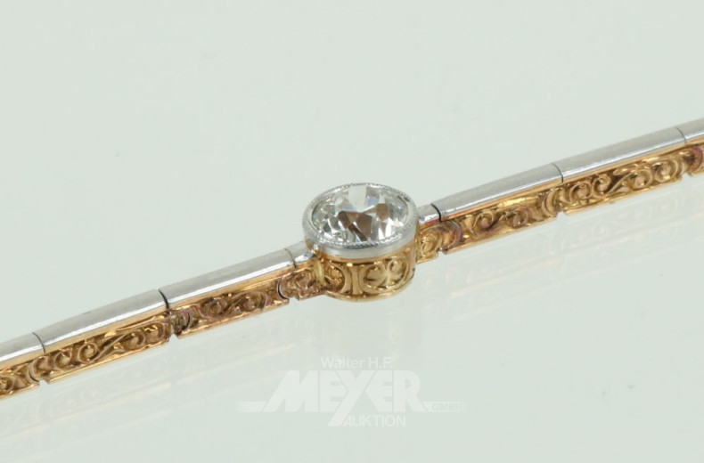 Armband, 585er GG, Art Deco, besetzt