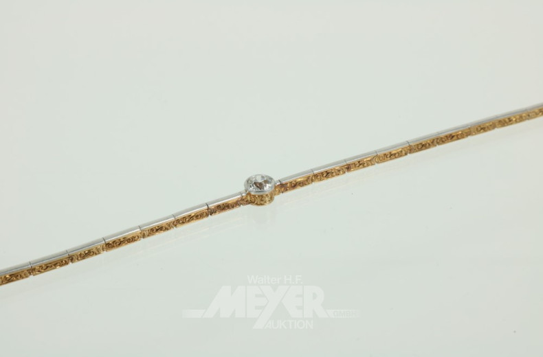 Armband, 585er GG, Art Deco, besetzt