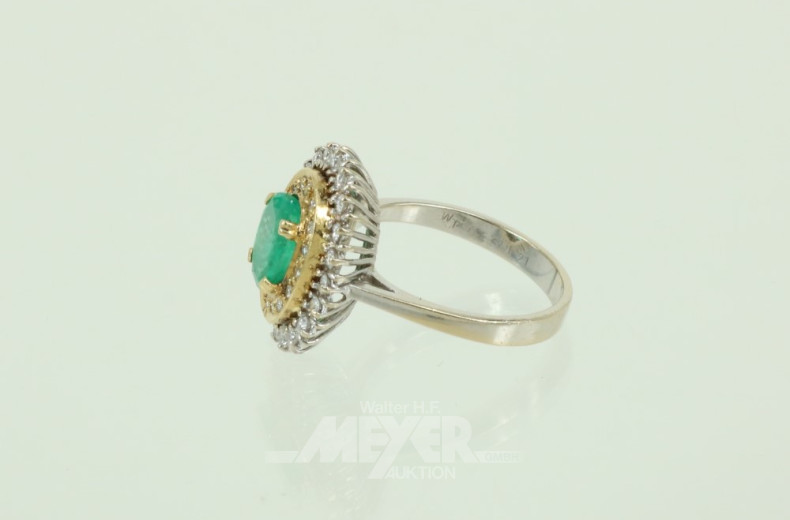 Damenring, 750er WG, rhodiniert, besetzt