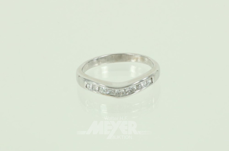 Damenring, 585er WG, besetzt mit