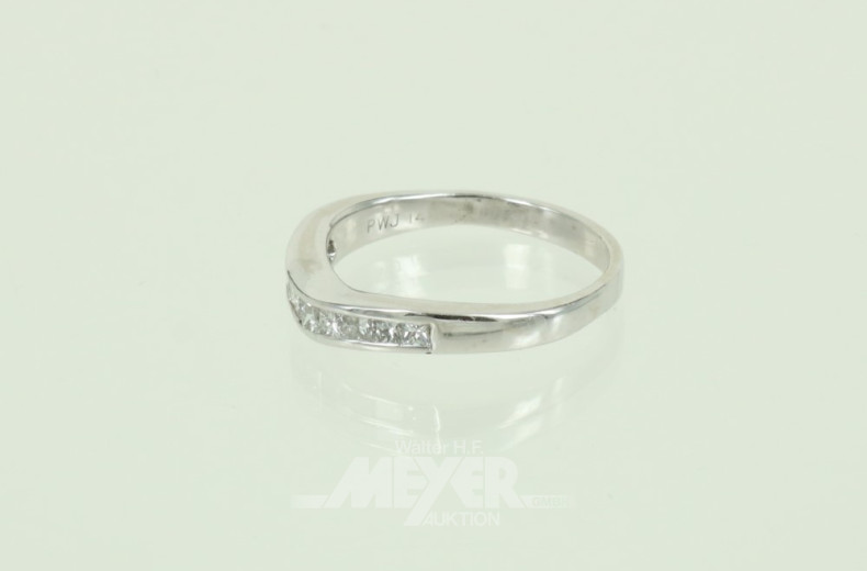 Damenring, 585er WG, besetzt mit