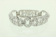 Platin-Armband, Art Deco, besetzt mit