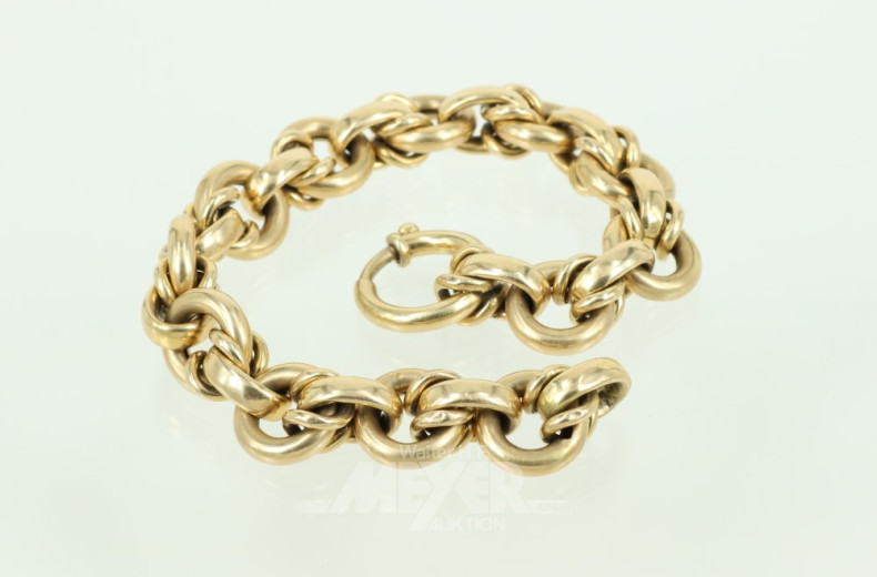 Gliederarmband, 585er GG, ungestempelt,