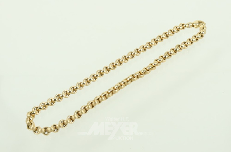 Gliederkette, Erbsmuster, 750er GG,