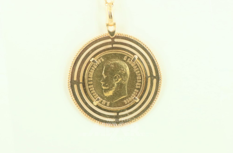 Kette, 750er GG mit Münzanhänger,