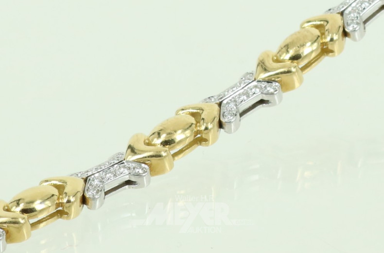 Gliederarmband, 750er GG/WG,