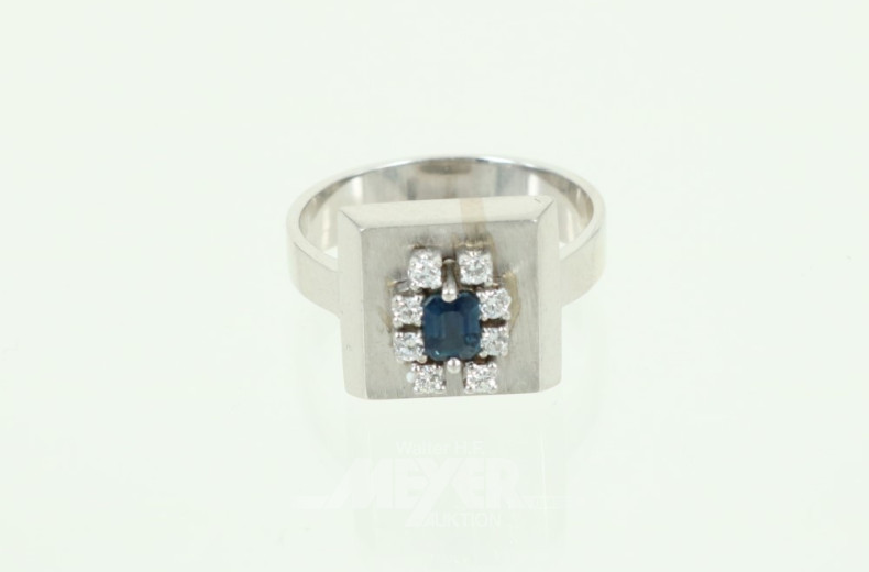 Damenring, 585er WG, ca. 7 g., besetzt