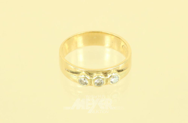 Ring, 585er GG, besetzt mit 3 kl.