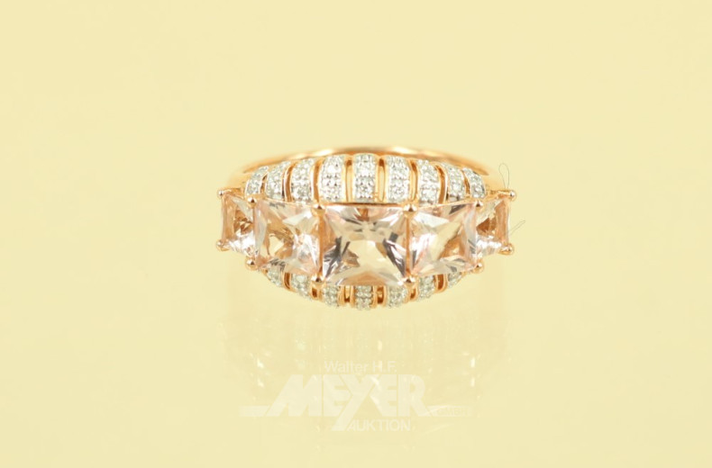 Ring, 750er Roségold, besetzt mit
