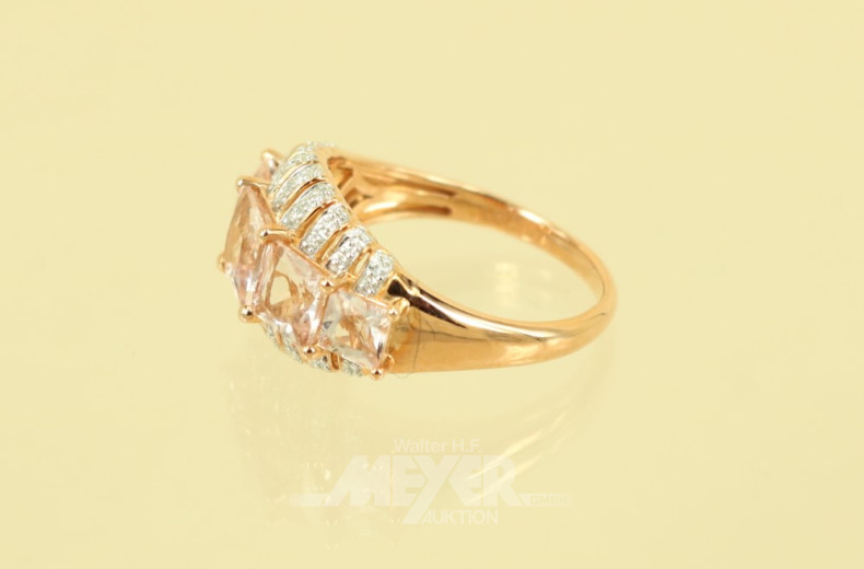 Ring, 750er Roségold, besetzt mit