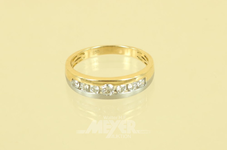 Ring, 950er Platin/750er GG, besetzt mit