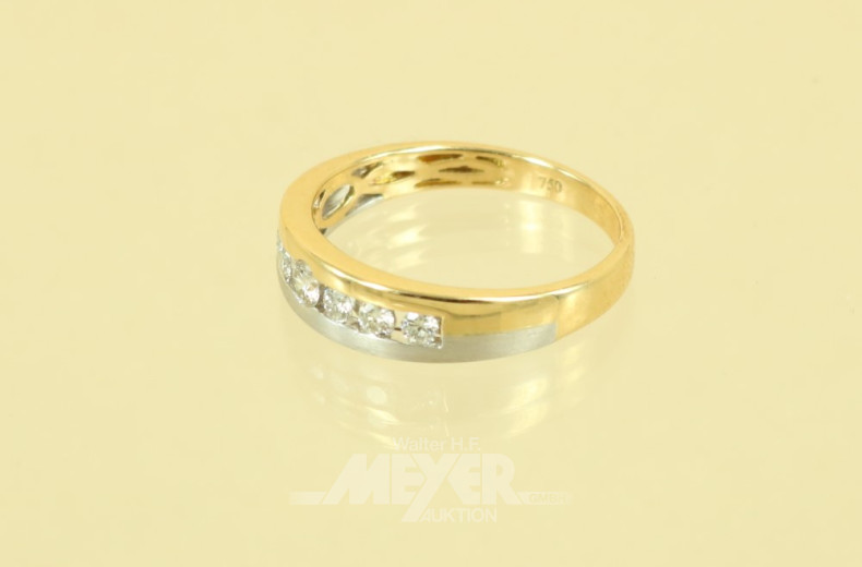 Ring, 950er Platin/750er GG, besetzt mit