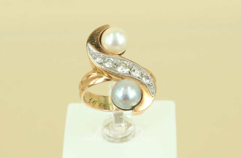 Ring, 585er GG, 50iger Jahre, besetzt