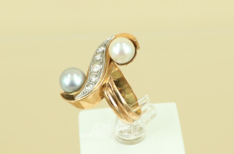 Ring, 585er GG, 50iger Jahre, besetzt