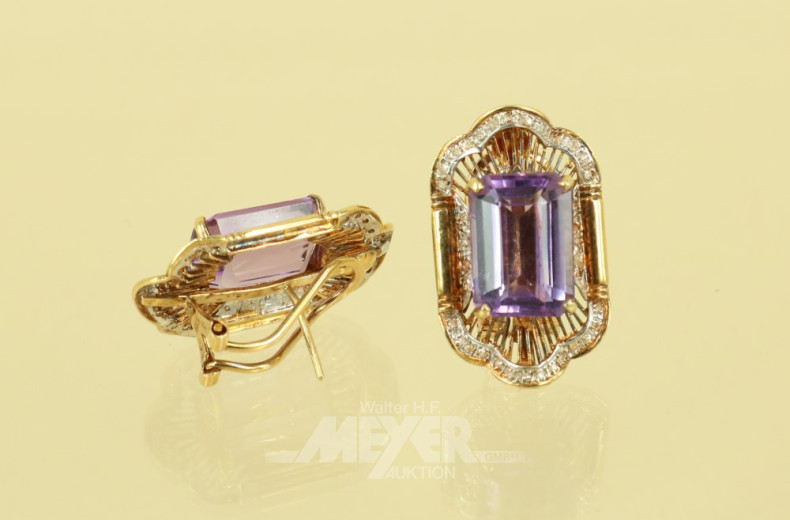 Paar Ohrstecker/Clipse, 585er GG,