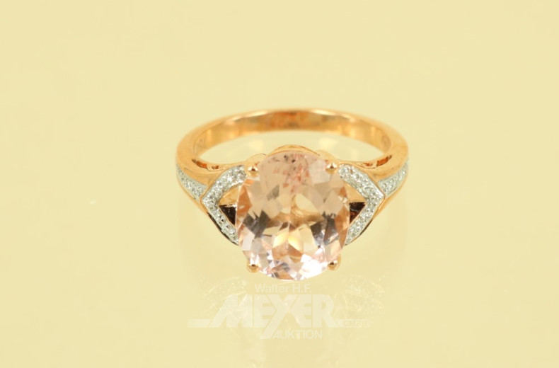 Ring, 750er Roségold, besetzt mit