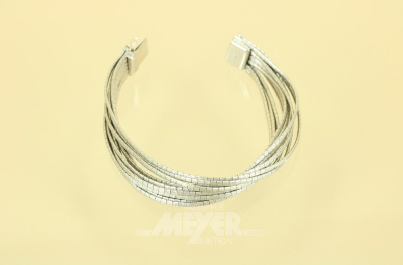 Armband, 750er WG, 12 Stränge, mattiert