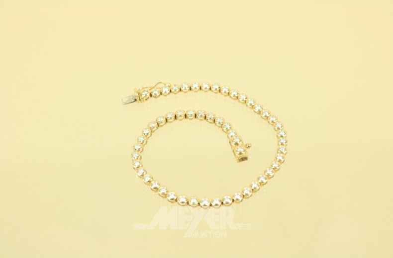 Tennisarmband, 585er GG, besetzt mit