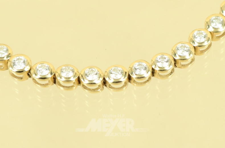 Tennisarmband, 585er GG, besetzt mit