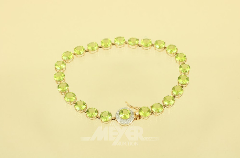 Armband, 585er GG, besetzt mit