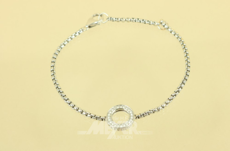 Armband, 585er WG, mittig mit rundem