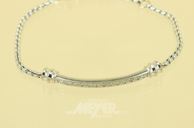 Armband, 585er WG, Mittelteil besetzt