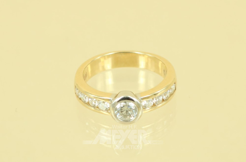 Damenring, 585er GG, besetzt mit