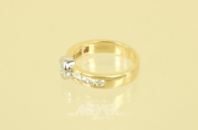 Damenring, 585er GG, besetzt mit