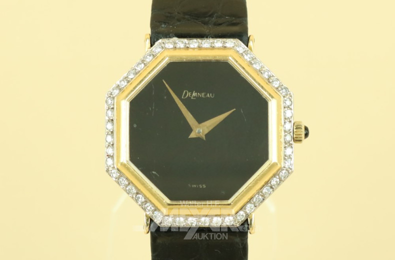 Damenarmbanduhr, 750er GG, 8-eckiges