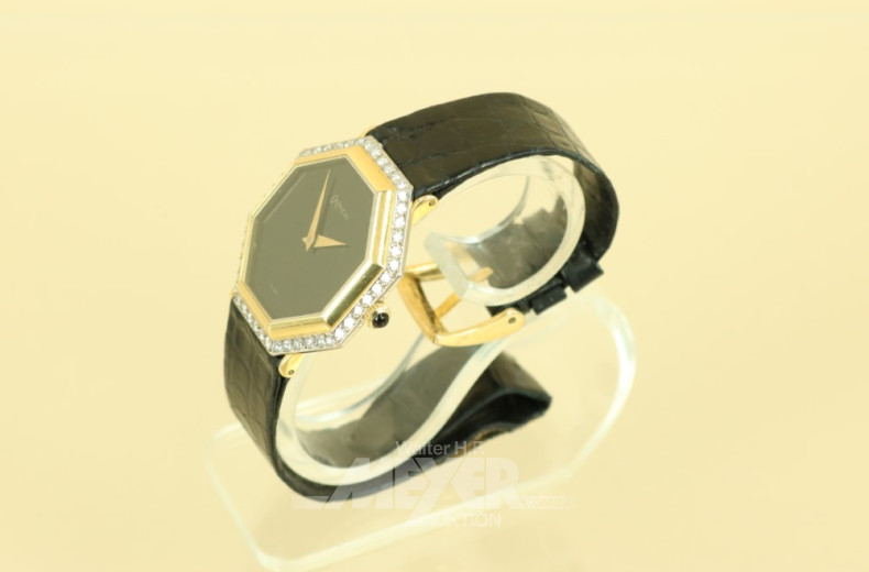 Damenarmbanduhr, 750er GG, 8-eckiges